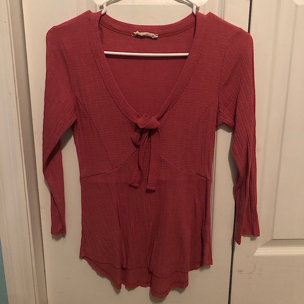Pink three quarter length sleeve top